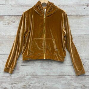 Fabletics Donna Velour Long Sleeve Zip Hoodie Womens Light Honey Gold Size Large
